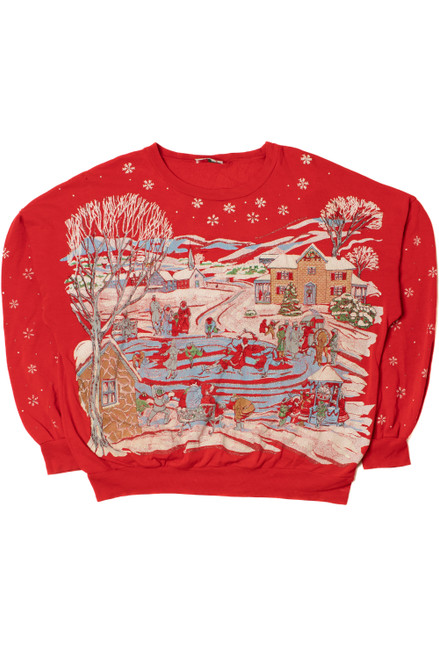 Scenic Holiday Town Ugly Christmas Sweatshirt 61599