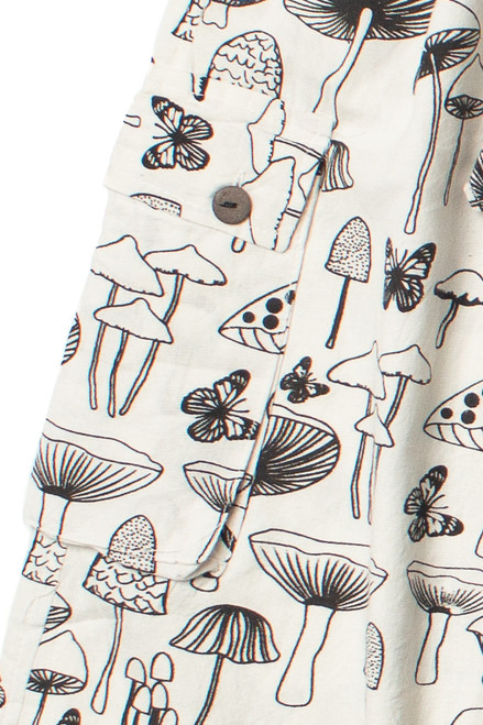 Black & White Mushroom Print Joggers