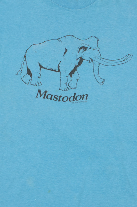 Vintage 1985 Mastodon Skeleton Front/Back Print T-Shirt