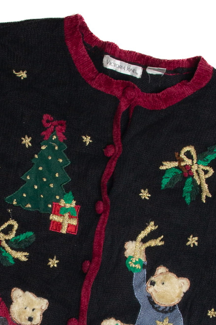 Vintage Black Ugly Christmas Cardigan 62518