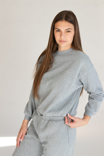 Drawstring Crop Sweatshirt