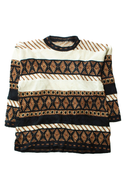 Vintage Black & Brown Stripes 80s Sweater (1980s)