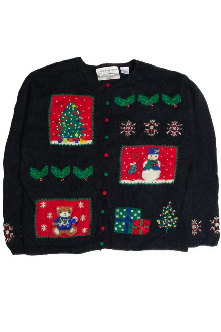 Vintage Black Ugly Christmas Cardigan 62602