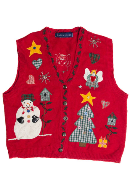 Vintage Red Ugly Christmas Vest 62615