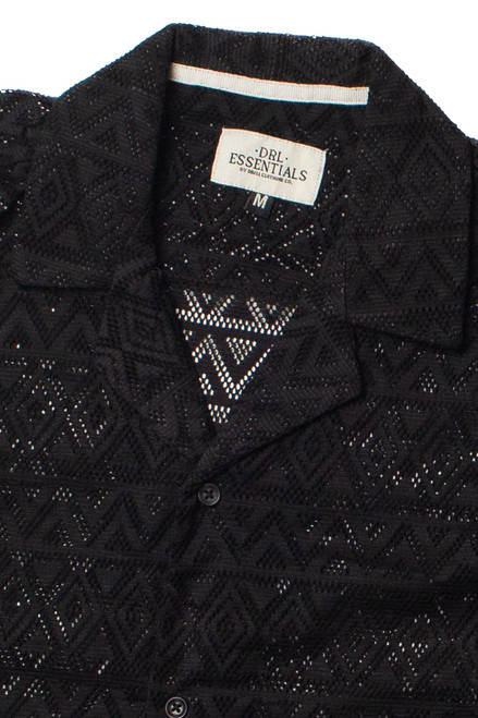 Polyester Triangle Pattern Lace Long Sleeve Shirt