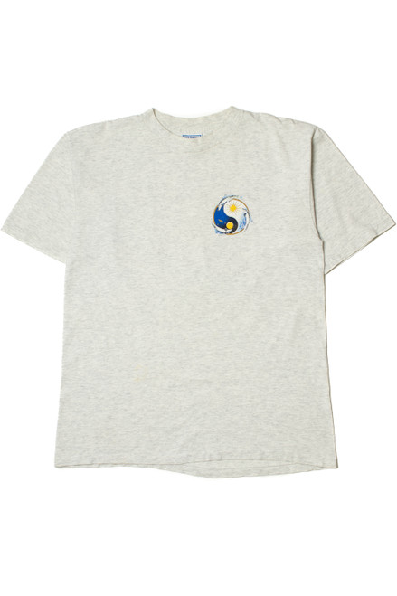 Vintage Yin Yang Sun & Moon Dolphin Graphic T-Shirt