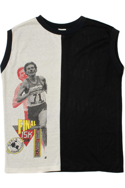 Vintage "15K Run" See Through Mesh Muscle T-Shirt (1980s)