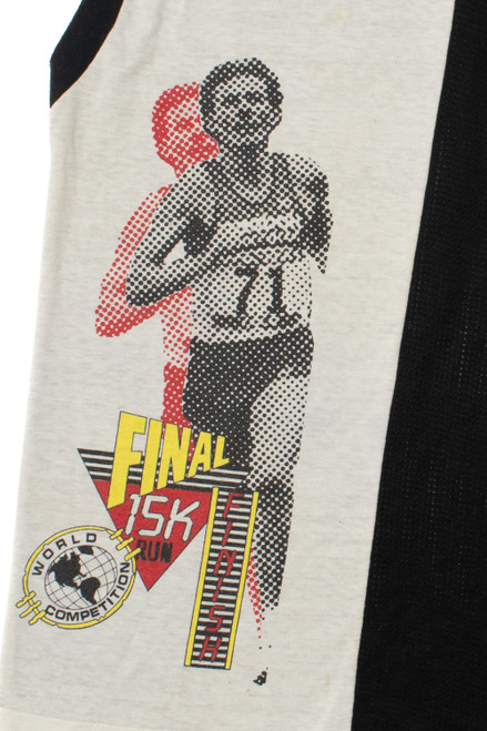 Vintage "15K Run" See Through Mesh Muscle T-Shirt (1980s)