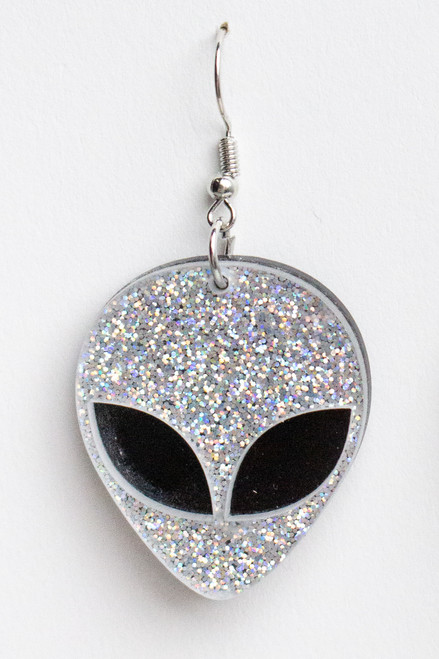 Holographic Glitter Alien Earrings