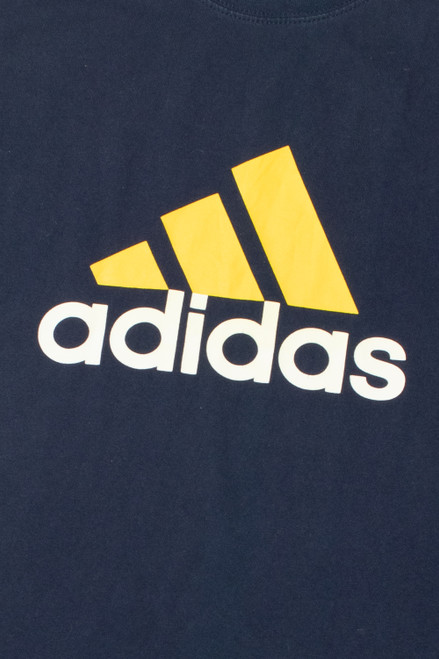 Navy Adidas Logo Muscle Tank Top