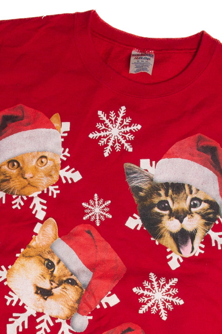 Vintage Red Cats Christmas Sweatshirt 62674