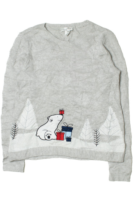 Polar Bear Shimmery Ugly Christmas Pullover 61688