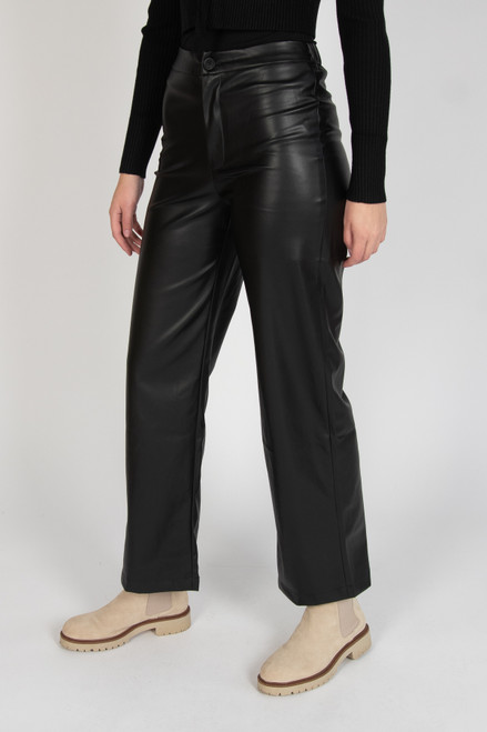 Wide Leg Pleather Pants