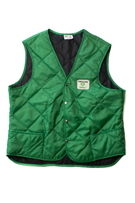 Vintage Green Land O'Lakes Quilted Work Vest (1980s)