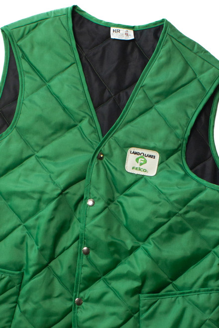 Vintage Green Land O'Lakes Quilted Work Vest (1980s)