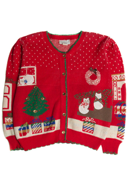 Vintage Red Ugly Christmas Cardigan 62726