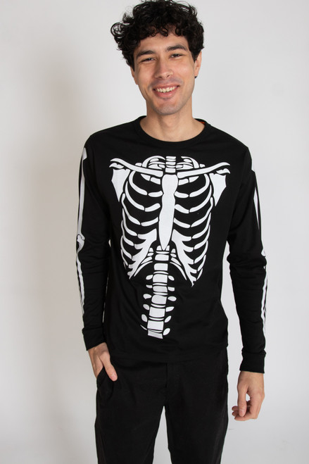 Skeleton Rib Cage Long Sleeve Tee