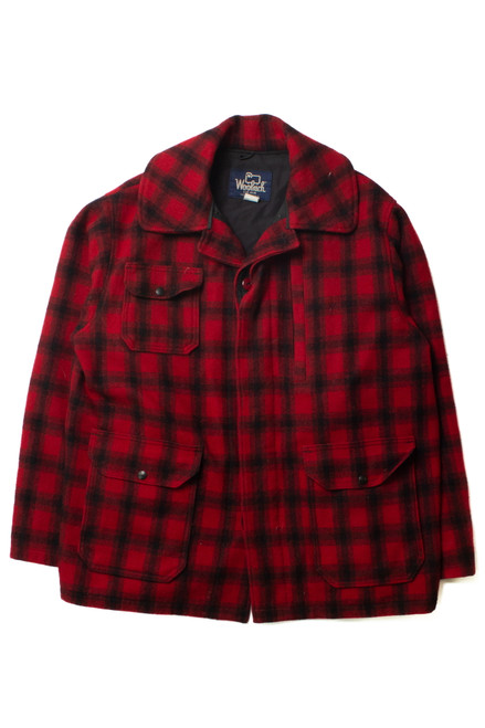 Vintage Red Plaid Woolrich Winter Coat (1980s)