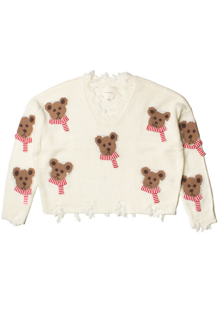 Cozy Bears Distressed Sweater