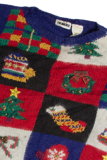 Vintage Blue Ugly Christmas Sweater 62814