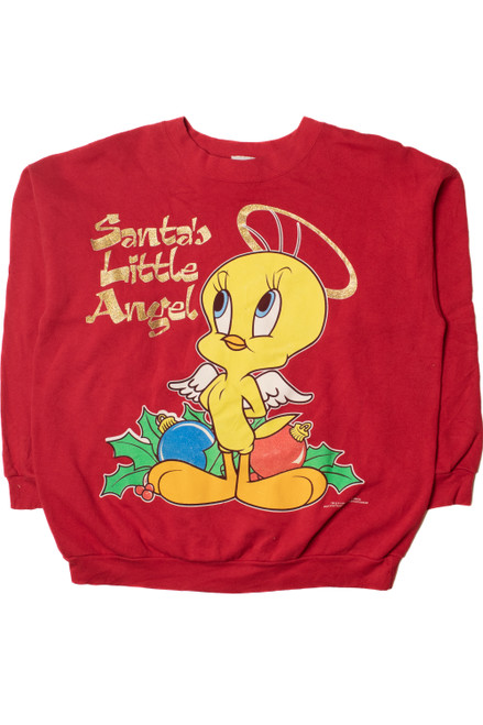 Vintage 1996 "Santas Little Angel" Tweety Bird Looney Tunes Ugly Christmas Sweater