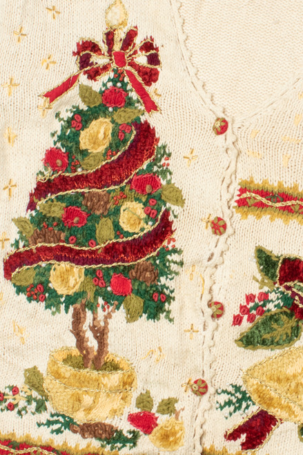 Vintage Tree & Wreath Ugly Christmas Sweater