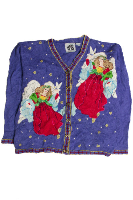 Vintage Blue Ugly Christmas Cardigan 62856