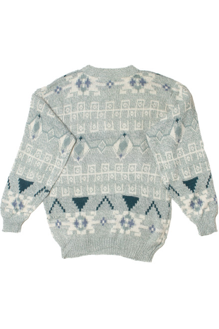 Vintage Soft Mint Geometric 80s Sweater