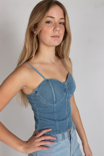 Denim Bustier Top