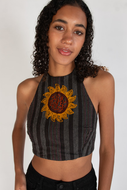 Sunflower Woven Tie Back Halter Top