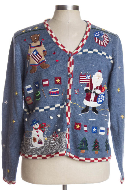 Blue Ugly Christmas Cardigan 38200