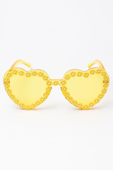 Flower Rim Heart Sunglasses