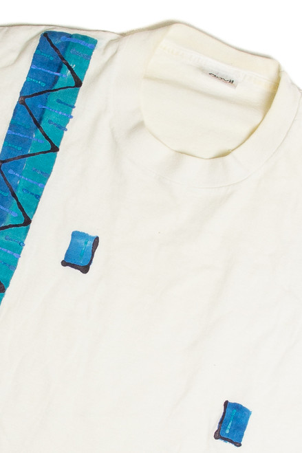 Vintage Anvil Blue Printed Crop T-Shirt