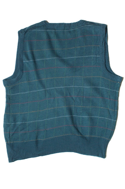 Vintage Grid Pattern Knit Sweater Vest