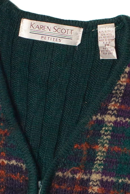 Vintage Karen Scott Petites Plaid Sweater Vest