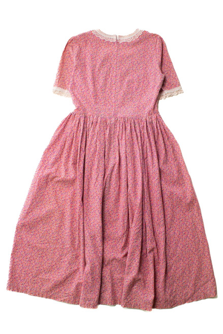 Vintage Rat Wear Fashions Pink Floral Dress (1980s)