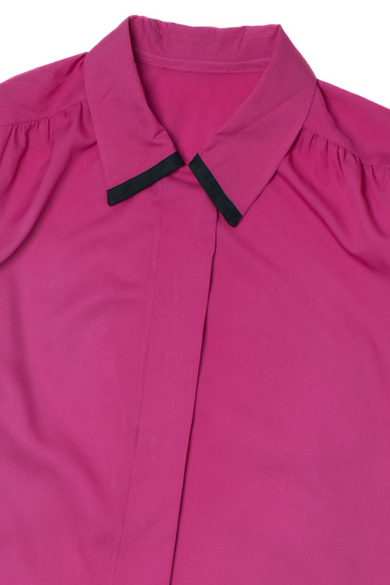 Vintage Silky Magenta Button Up Shirt