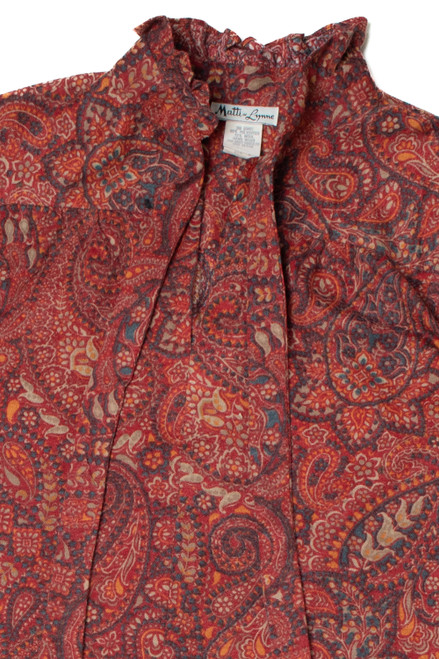 Vintage Paisley Neck Tie Mock Neck Matti Dress