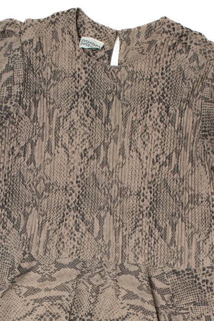 Vintage Snake Skin Print Promises Petites Dress