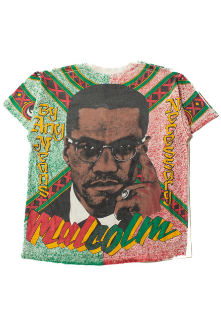 Rare Vintage Malcolm X 'By Any Means Necessary' T-Shirt (1990s)