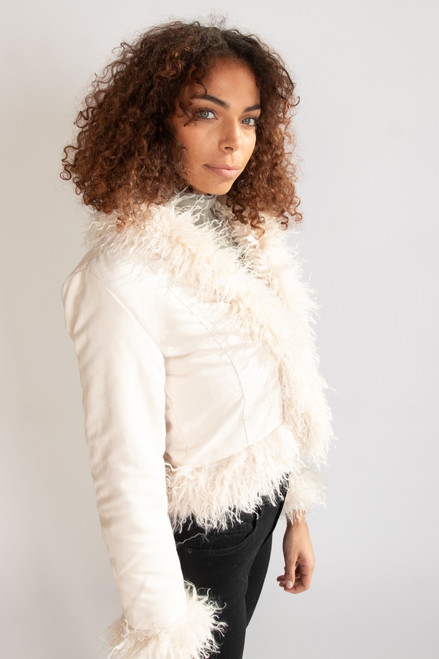 Fur Trim Suede Jacket