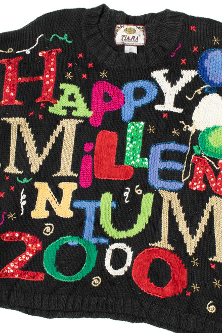 Vintage "Happy Millennium 2000" New Year Sweater