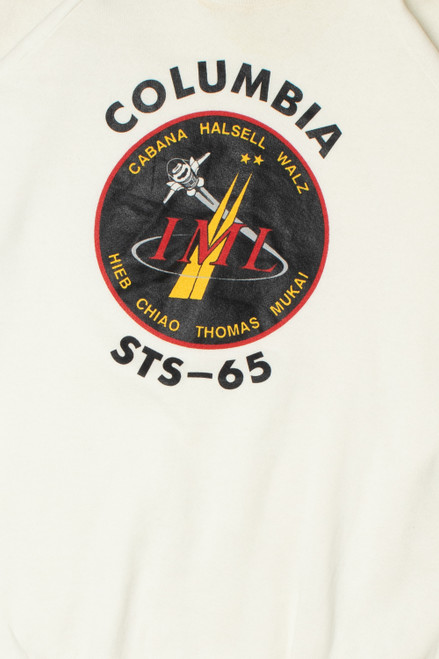 Vintage 1994 Columbia STS-65 Space Shuttle Mission Sweatshirt