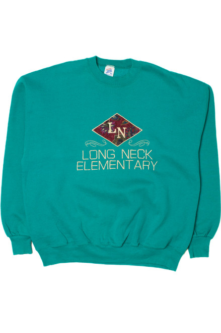 Vintage "Long Neck Elementary" Paisley Patch Sweatshirt