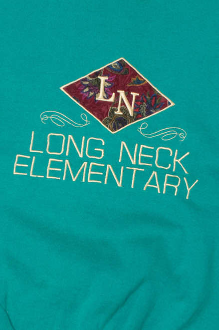 Vintage "Long Neck Elementary" Paisley Patch Sweatshirt