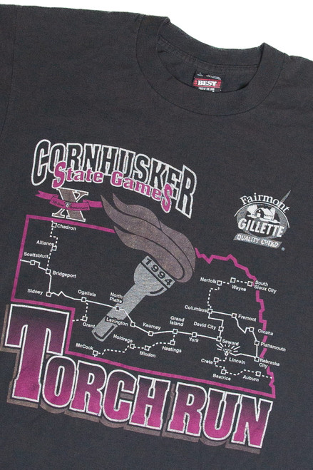 Vintage Nebraska Cornhuskers 1994 Torch Run T-Shirt