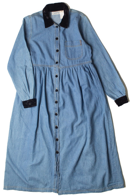 Vintage True Blue Button Front Denim Dress