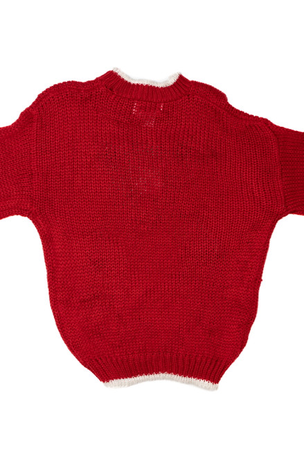 Vintage Baseball Teddy Bear Hand Knit Sweater