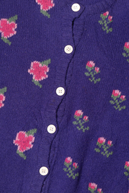 Vintage Purple Floral Cambridge Dry Goods Company Cardigan Sweater