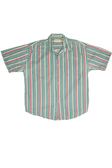 Vintage Green Strip St. John's Bay Button Up Shirt